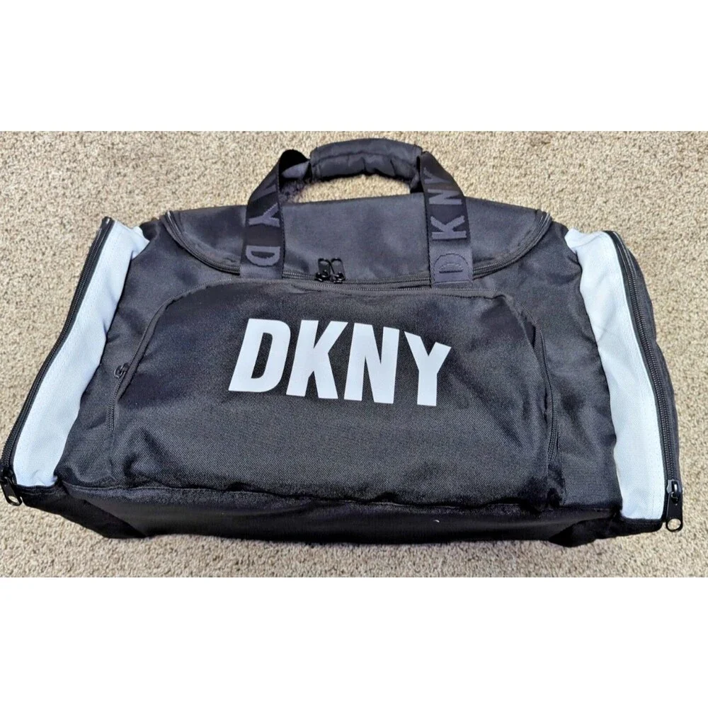 DKNY Black Duffel/Gym Bag - Sports Gym Travel Bag -NWT Gym Black Bag -DKNY Brand